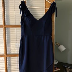 Francesca’s navy blue cocktail dress